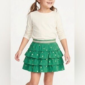 Boden Girls Green Polka Dot Ruffle Skort Size 3T (see measurements below)